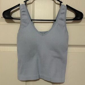 Urban Outfitters Blue Ribbed Crop Tank Top